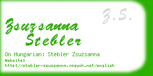 zsuzsanna stebler business card